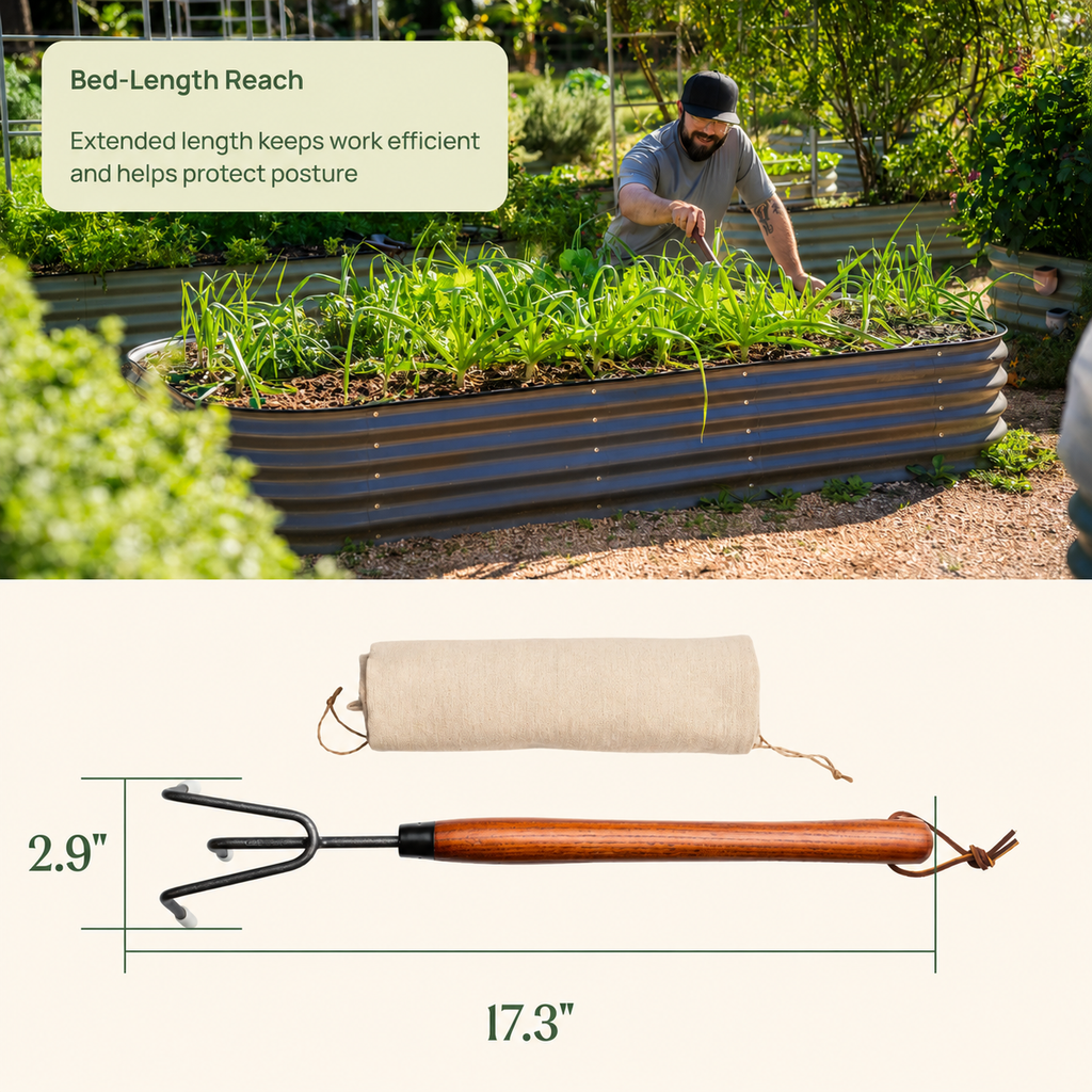 GreenHaus Gardening Heavy-Duty Cultivator Tool for Weeding & Soil Aeration