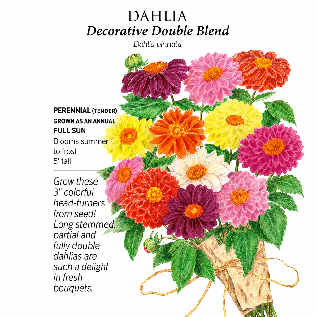 Greenhaus Gardening Dahlia Seeds Colorful Double Blooms for Flower Gardens