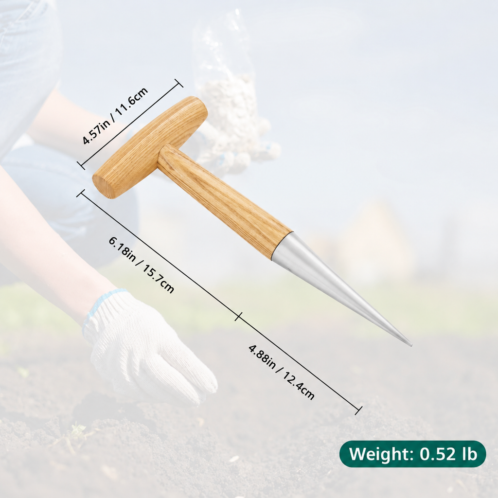 Greenhaus Gardening Garden Dibbler Tool, Precision Bulb and Seed Planter