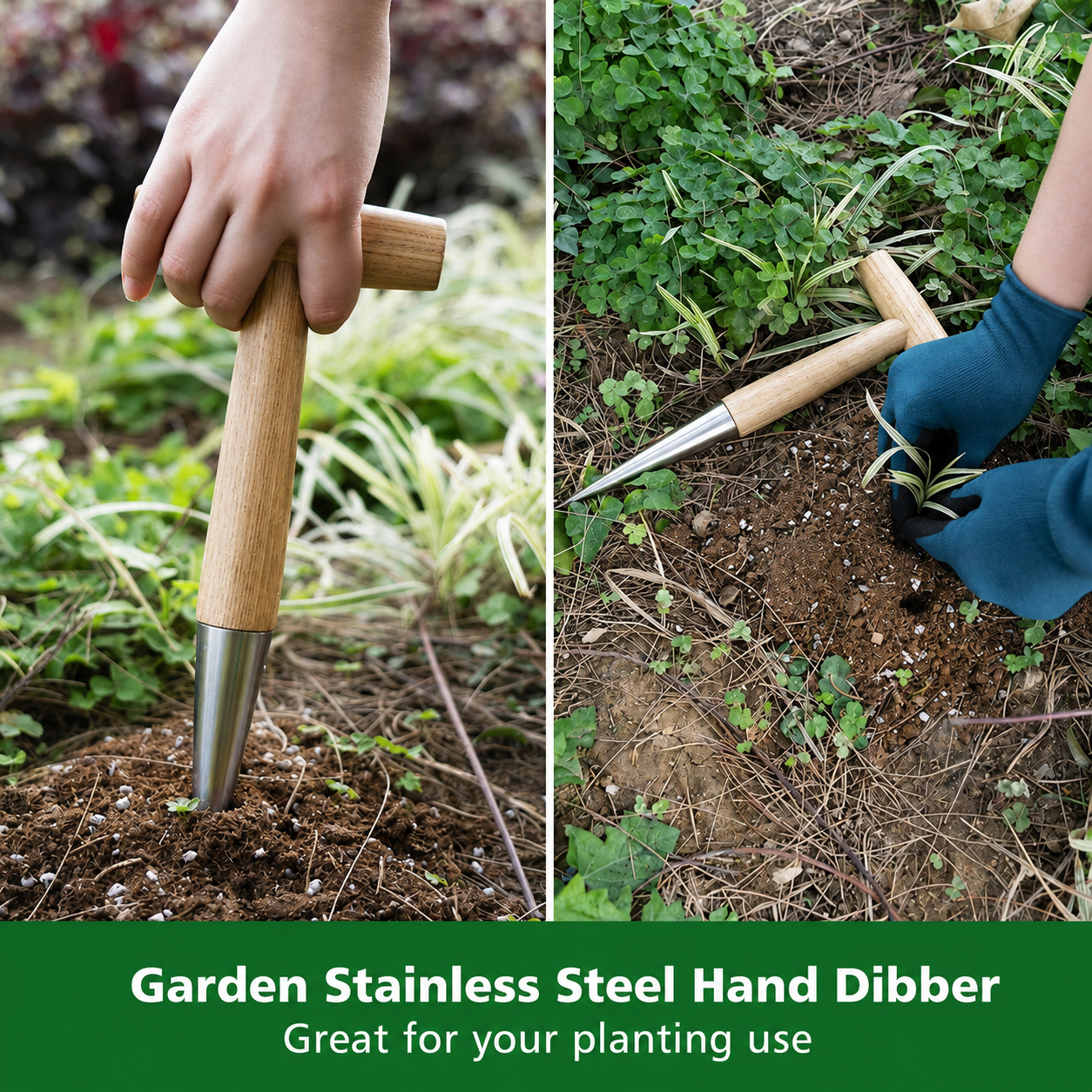 Greenhaus Gardening Garden Dibbler Tool, Precision Bulb and Seed Planter