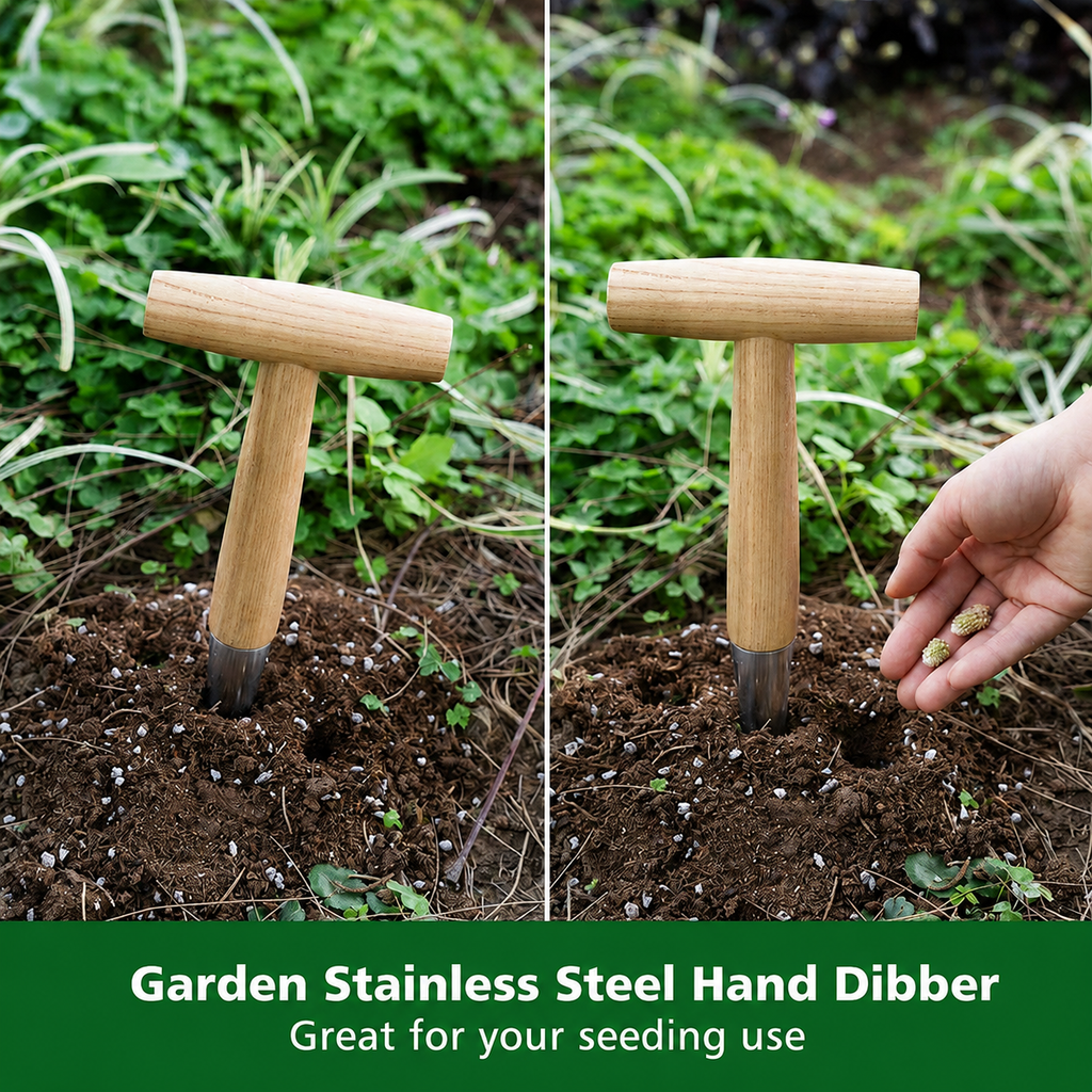 Greenhaus Gardening Garden Dibbler Tool, Precision Bulb and Seed Planter