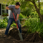 Greenhaus Gardening Long Handle Drain Spade for Tough Ground