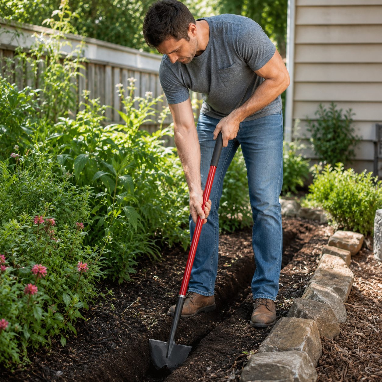 Greenhaus Gardening Lawn Border Edger for Tough Soil and Roots
