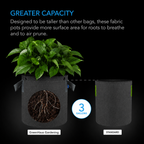 GreenHaus Gardening Heavy Duty Fabric Planter Pots for Vegetables & Herbs