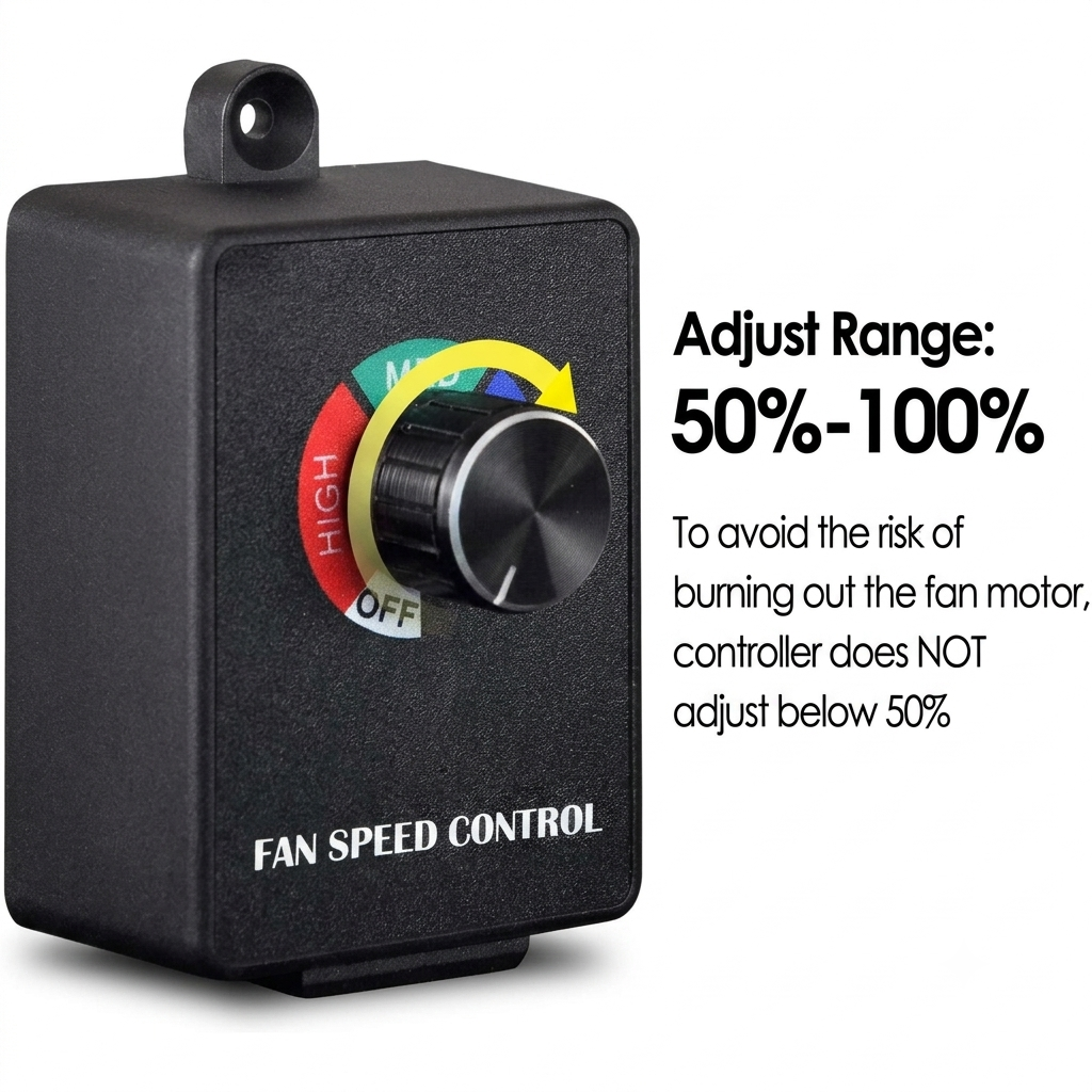 Greenhaus Gardening Variable Fan Speed Controller with Grounded Plug
