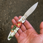 Greenhaus Gardening Floral Pocket Knife — 3" Steel Blade & Leather Pouch