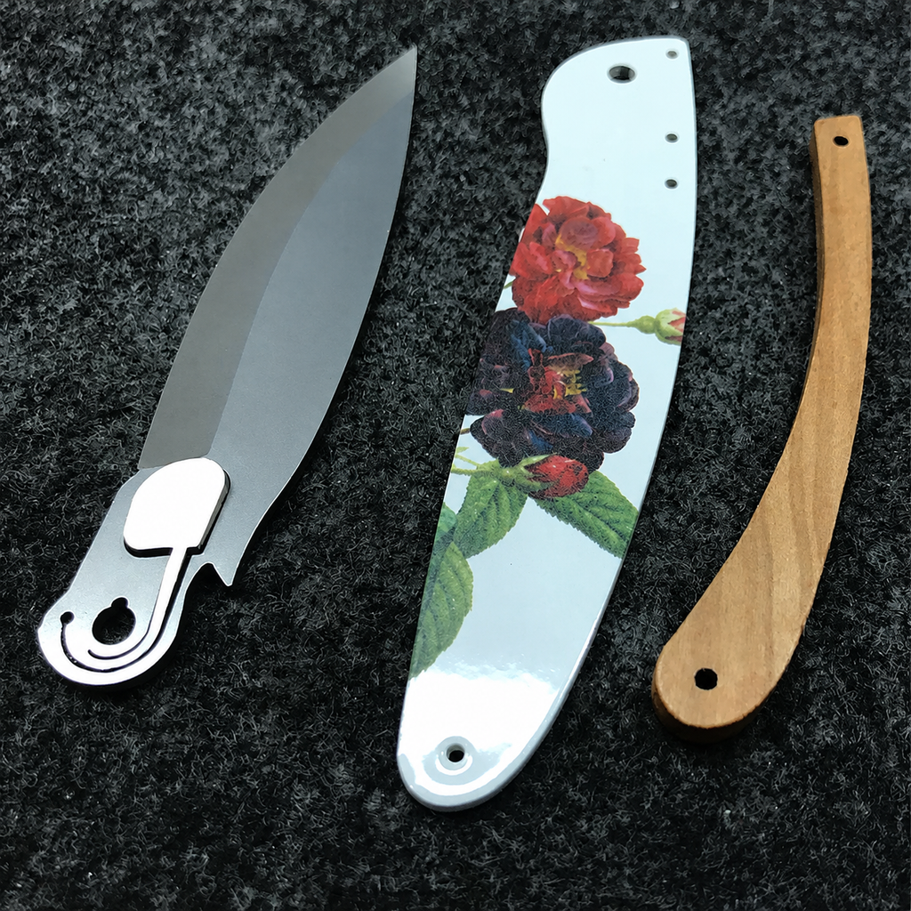 Greenhaus Gardening Floral Pocket Knife — 3" Steel Blade & Leather Pouch