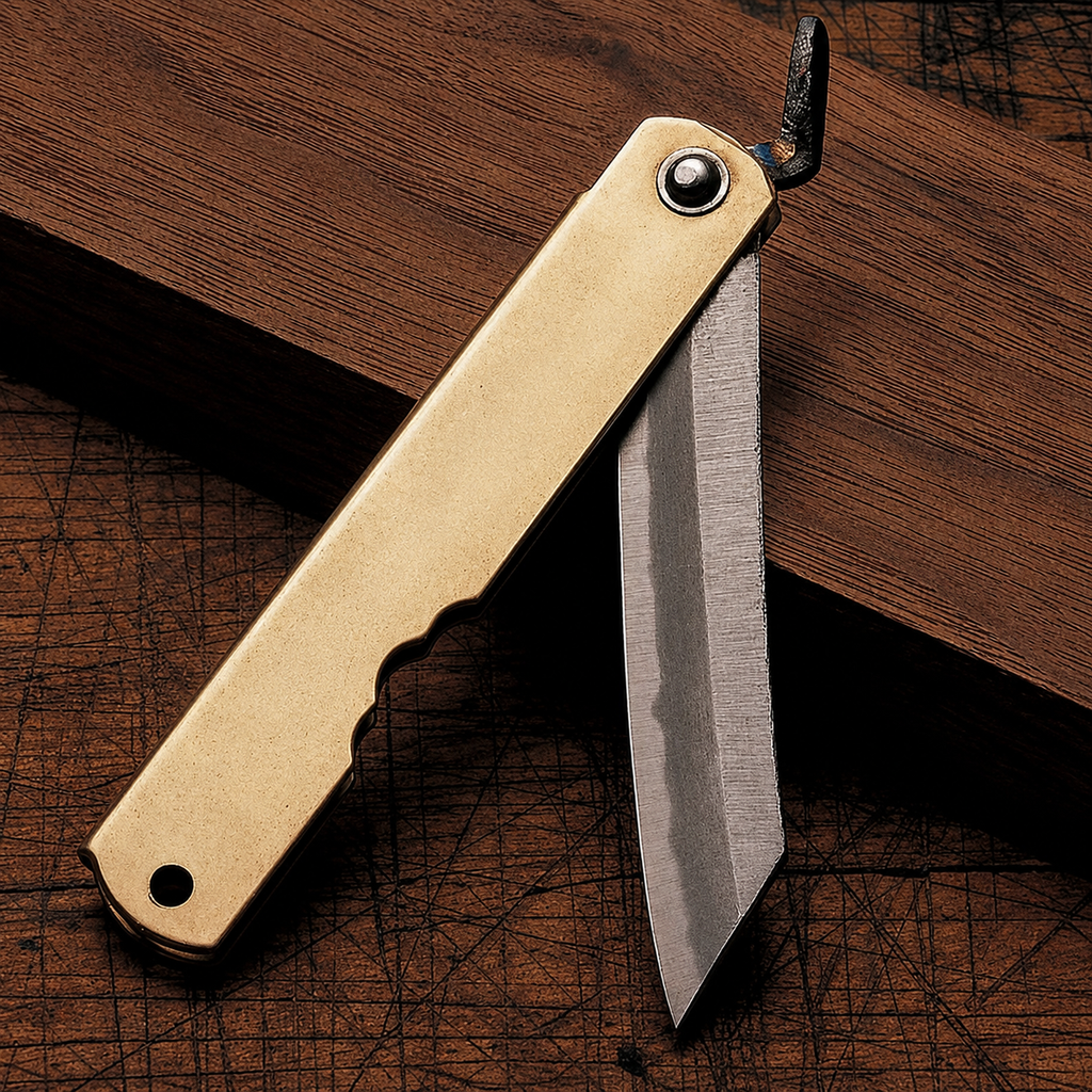 Greenhaus Gardening Compact Workshop Knife with Brass Case