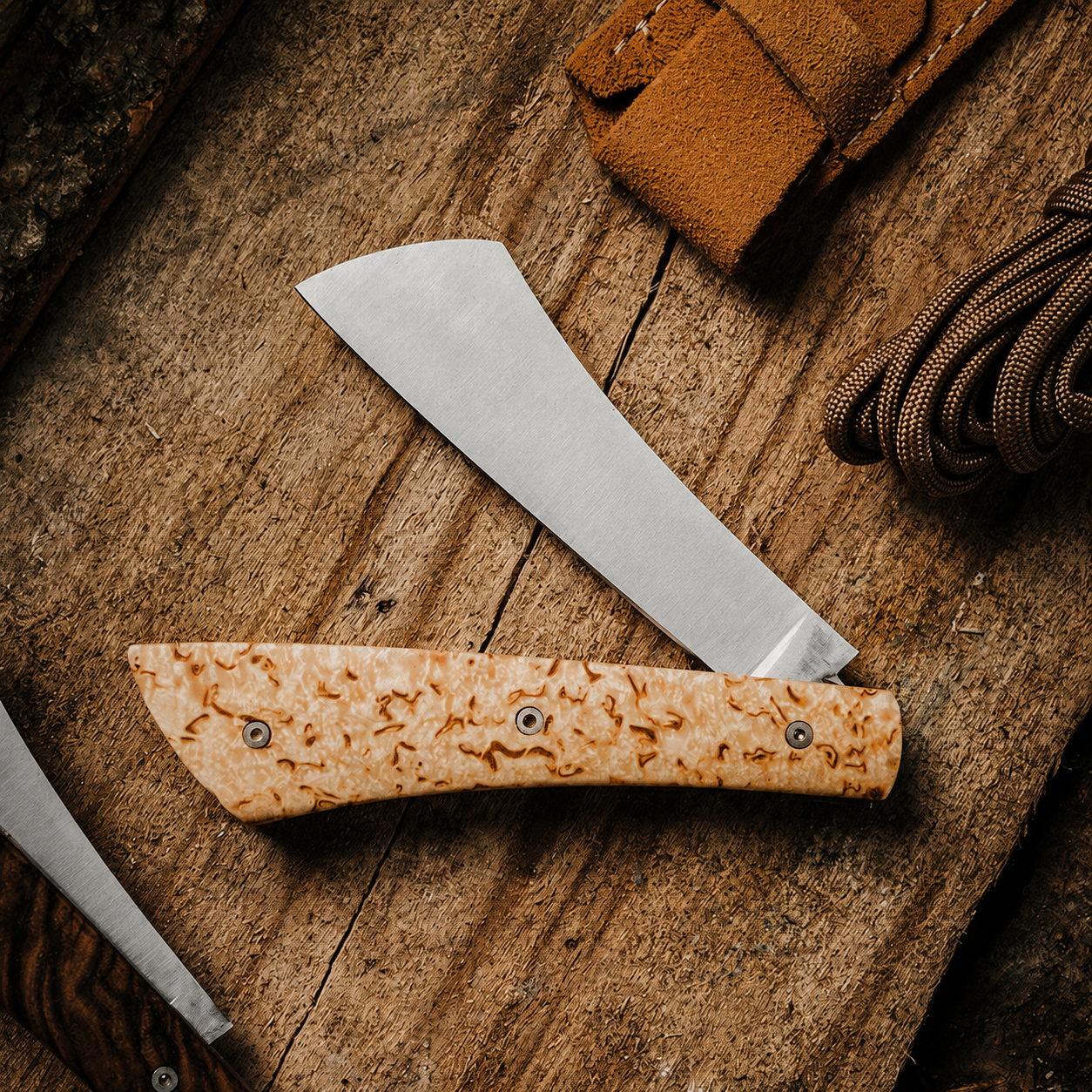 Greenhaus Gardening Birchwood Folding Knife for Everyday Carry and Outdoor Use