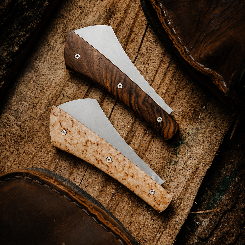 Greenhaus Gardening Birchwood Folding Knife for Everyday Carry and Outdoor Use