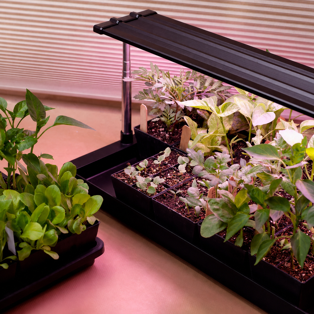 Greenhaus Gardening Ultimate Seed Starting Kit with Grow Light, Heat Mat & 6-Cell Trays