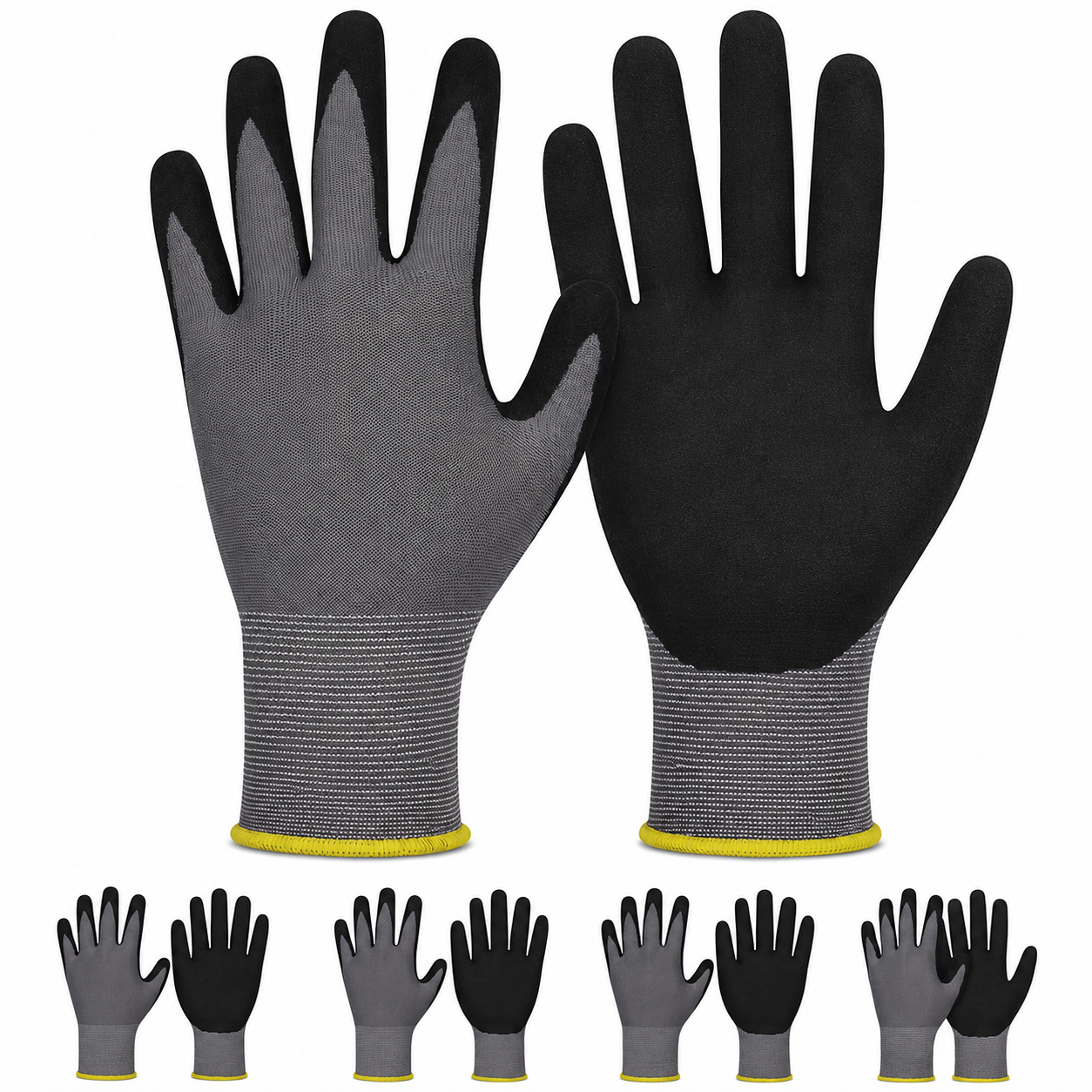Greenhaus Gardening Lightweight Nitrile-Coated Safety Gloves for Warehouse & Garden Work