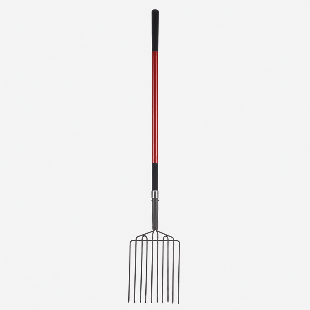 Greenhaus Gardening 10-Tine Garden Fork for Heavy Duty Outdoor Tasks