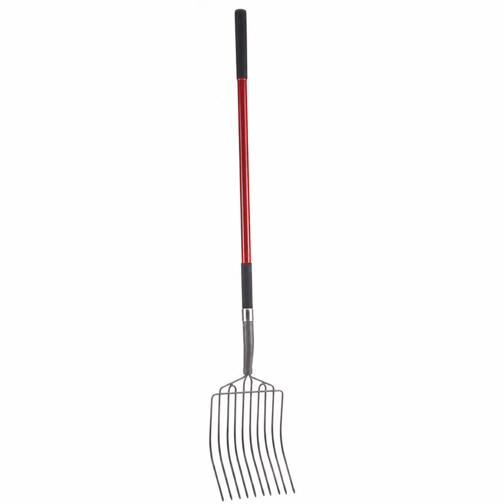 Greenhaus Gardening 10-Tine Garden Fork for Heavy Duty Outdoor Tasks