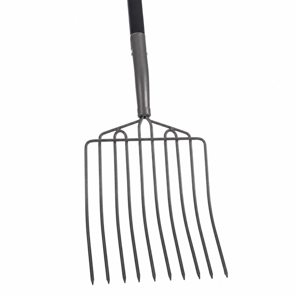 Greenhaus Gardening 10-Tine Garden Fork for Heavy Duty Outdoor Tasks