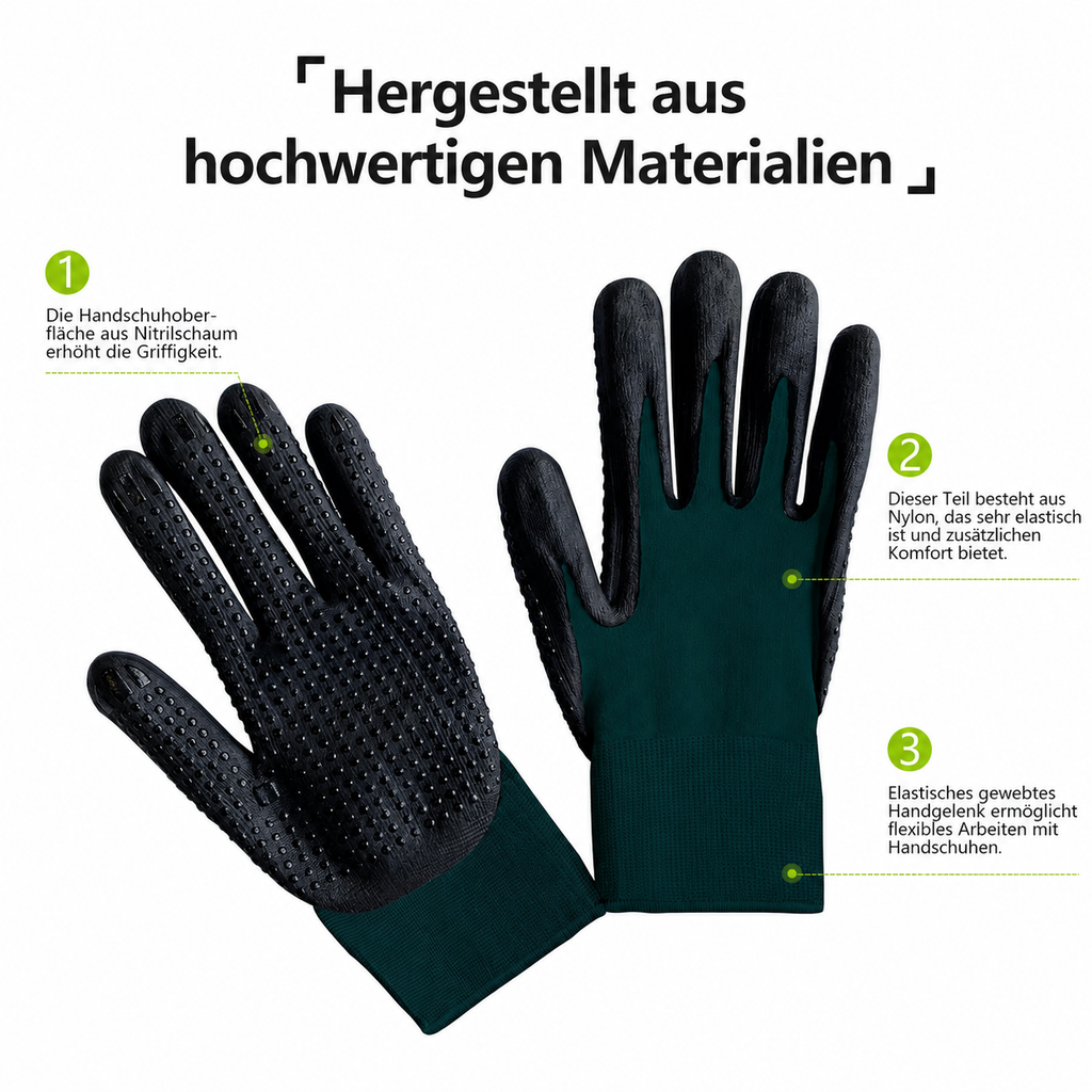 Greenhaus Gardening Garden Gloves for Digging, Planting & Pruning, Flexible Grip Design