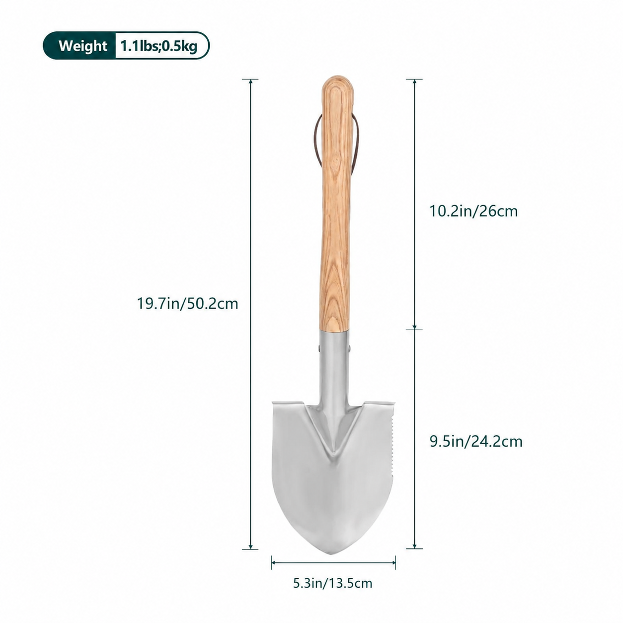 Greenhaus Gardening Heavy Duty Stainless Steel Garden Shovel for Digging & Weeding