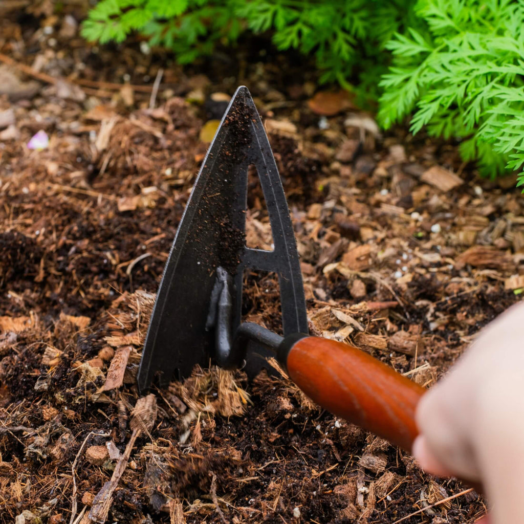 Greenhaus Gardening Hand Garden Hoe, FSC Wood Handle Multi-Use Weeding Tool