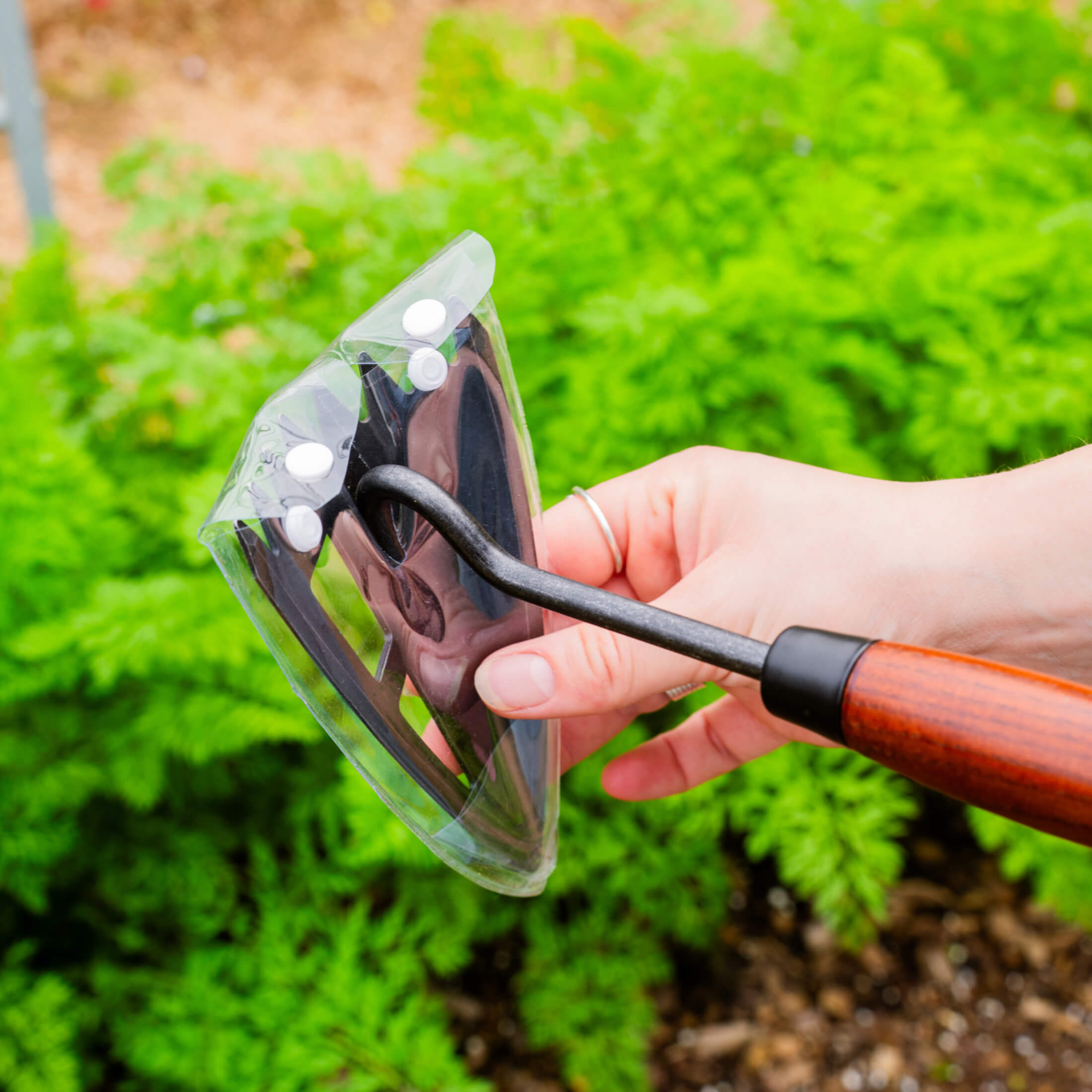 Greenhaus Gardening Hand Garden Hoe, FSC Wood Handle Multi-Use Weeding Tool