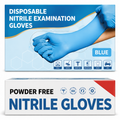 Greenhaus Gardening 4 Mil Blue Nitrile Disposable Gloves for Medical & Food Handling