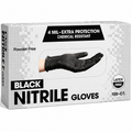 Greenhaus Gardening Black Disposable Nitrile Gloves