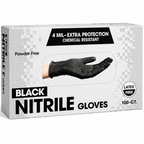 Greenhaus Gardening Black Disposable Nitrile Gloves