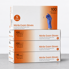 Greenhaus Gardening Powder-Free Blue Nitrile Gloves for First Aid, Cleaning & Food Prep