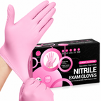 Greenhaus Gardening Cherry Blossom Pink Nitrile Disposable Gloves, 4 Mil, Food Safe