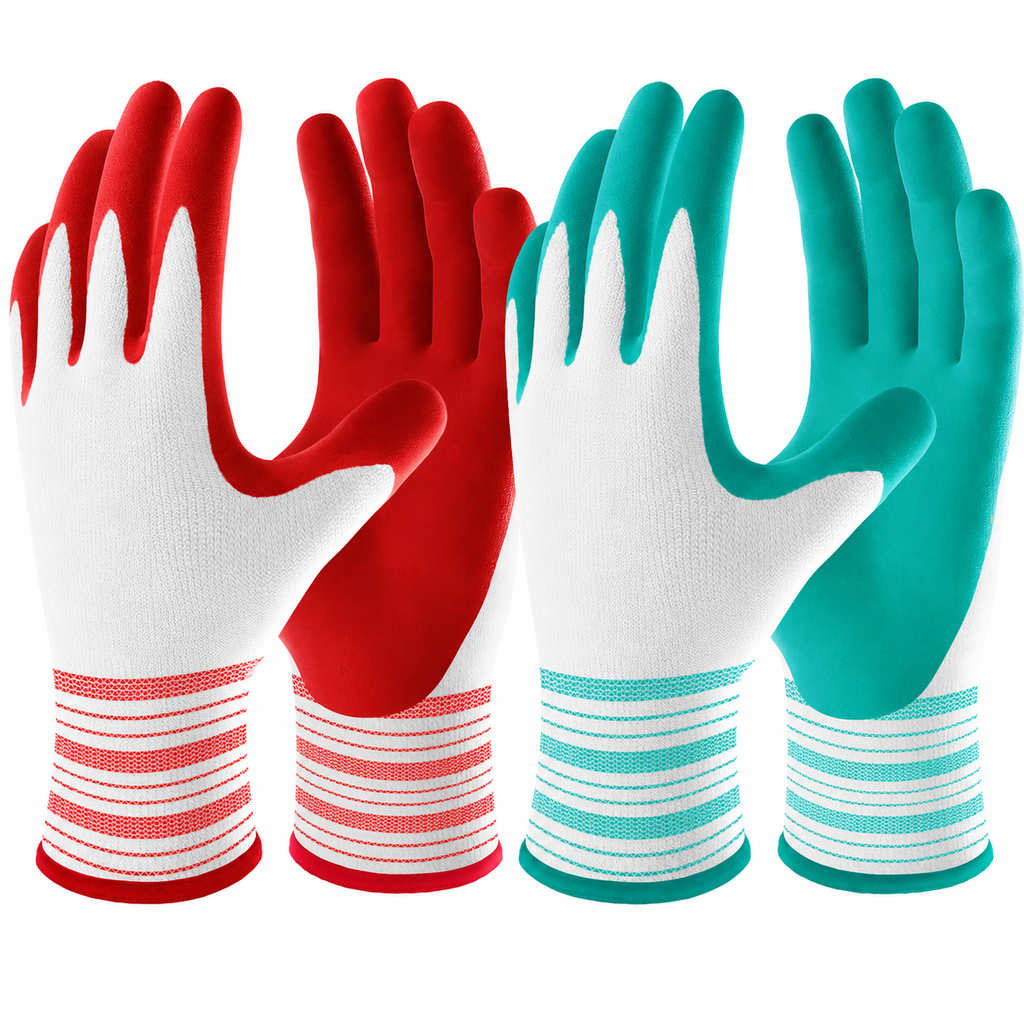 Greenhaus Gardening Gardening Gloves, 6 Pairs with Latex Coated Grip