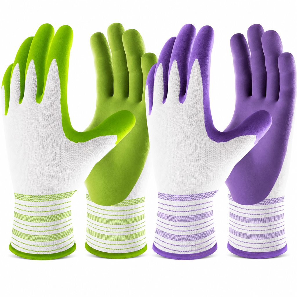 Greenhaus Gardening Gardening Gloves, 6 Pairs with Latex Coated Grip