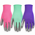 Greenhaus Gardening Women's Gardening Gloves with PU Grip Palm, Breathable Multipack