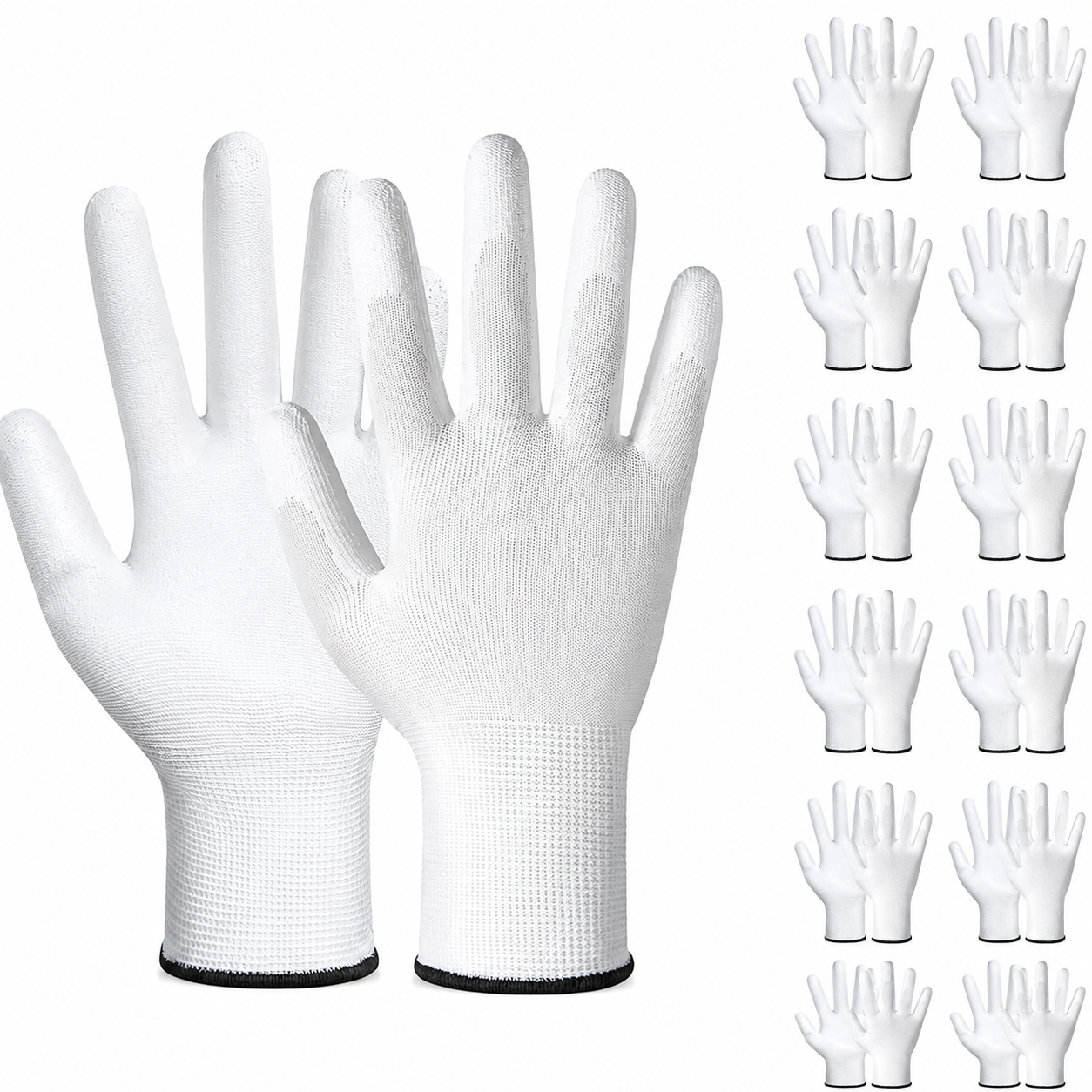 Greenhaus Gardening Lightweight PU Work Gloves for Gardening, DIY & Assembly, 12 Pack