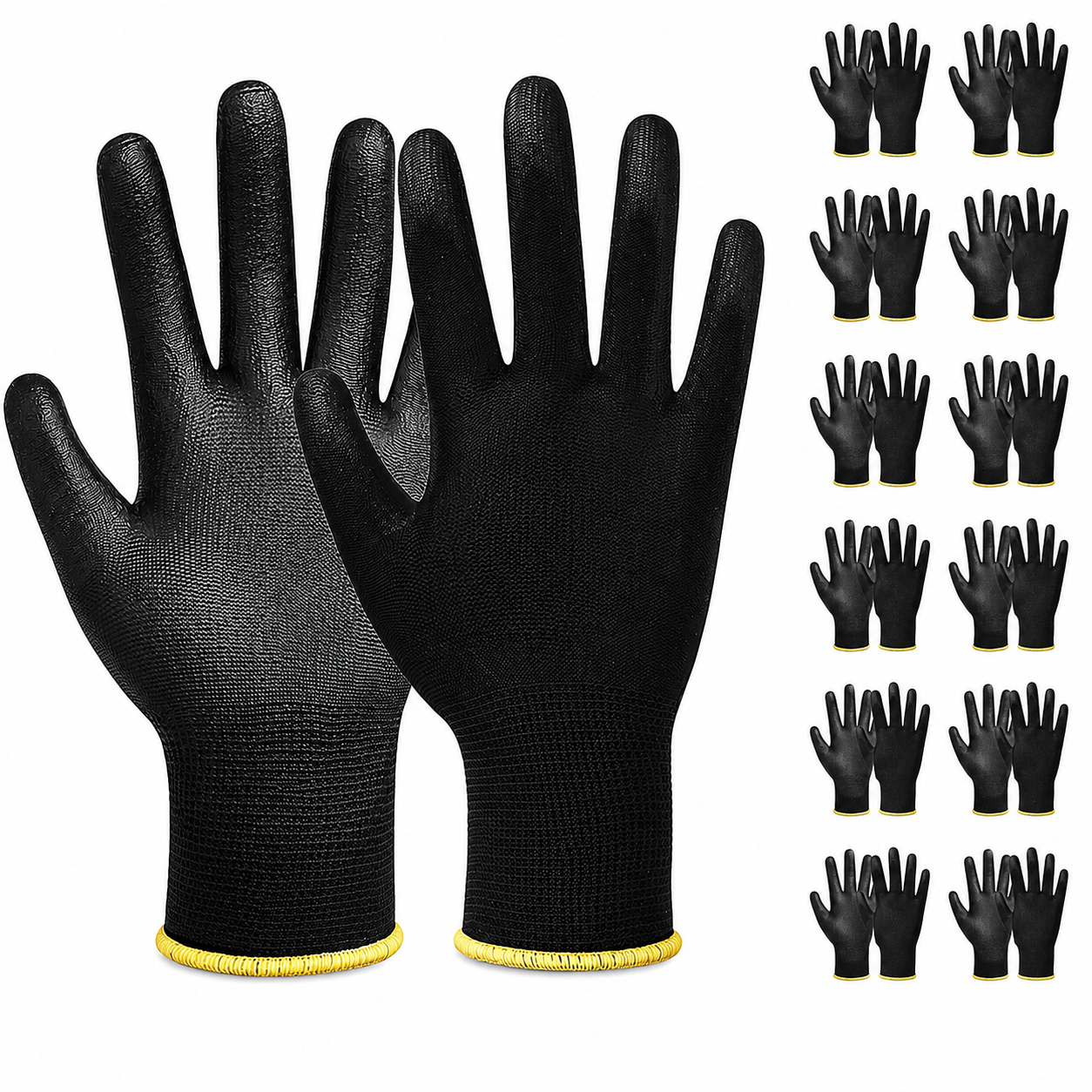 Greenhaus Gardening Lightweight PU Work Gloves for Gardening, DIY & Assembly, 12 Pack