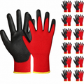 Greenhaus Gardening Lightweight PU Work Gloves for Gardening, DIY & Assembly, 12 Pack