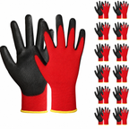Greenhaus Gardening Lightweight PU Work Gloves for Gardening, DIY & Assembly, 12 Pack