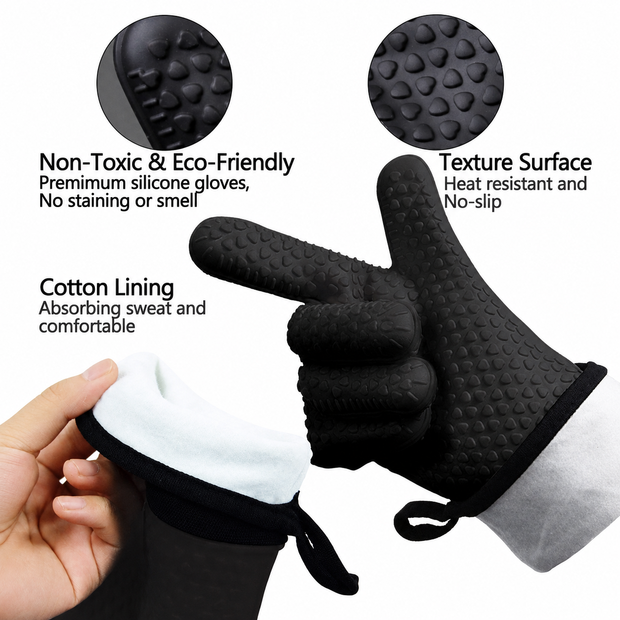 Greenhaus Gardening Heat Resistant Gloves for Grilling and Oven Use