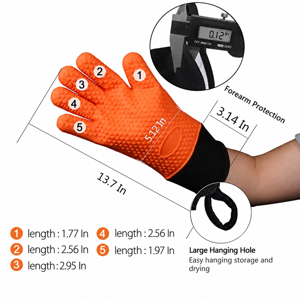 Greenhaus Gardening Heat Resistant Gloves for Grilling and Oven Use