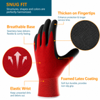 Greenhaus Gardening Breathable Gardening Gloves for Men with Rubber-Coated Palm