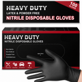 Greenhaus Gardening 6 Mil Heavy-Duty Nitrile Gloves with Textured Grip, 100 Count