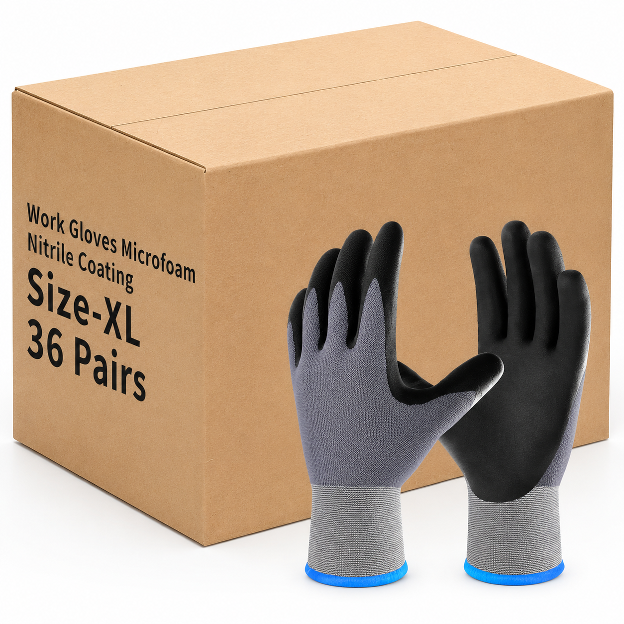 Greenhaus Gardening Microfoam Nitrile-Coated Work Gloves, Breathable Nylon Grip Gloves