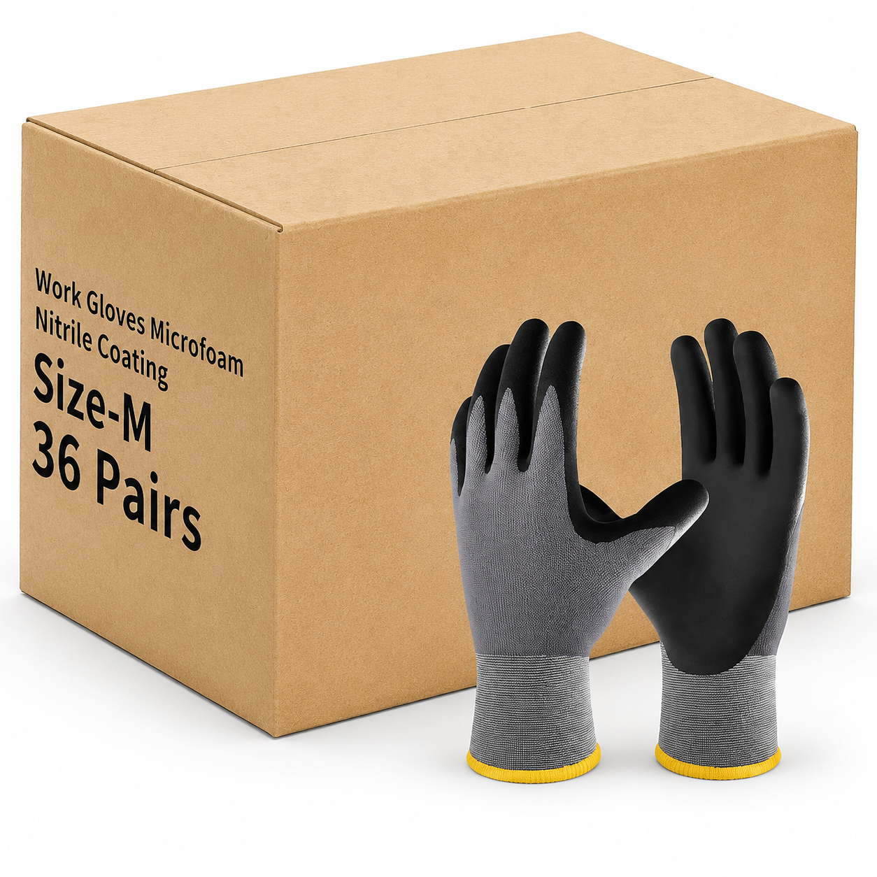 Greenhaus Gardening Microfoam Nitrile-Coated Work Gloves, Breathable Nylon Grip Gloves