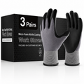 Greenhaus Gardening Microfoam Nitrile-Coated Work Gloves, Breathable Nylon Grip Gloves