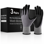 Greenhaus Gardening Microfoam Nitrile-Coated Work Gloves, Breathable Nylon Grip Gloves