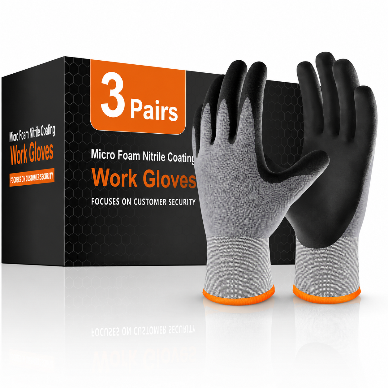 Greenhaus Gardening Microfoam Nitrile-Coated Work Gloves, Breathable Nylon Grip Gloves