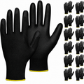 Greenhaus Gardening PU-Coated Safety Work Gloves, 12 Pairs for Warehouse & Gardening