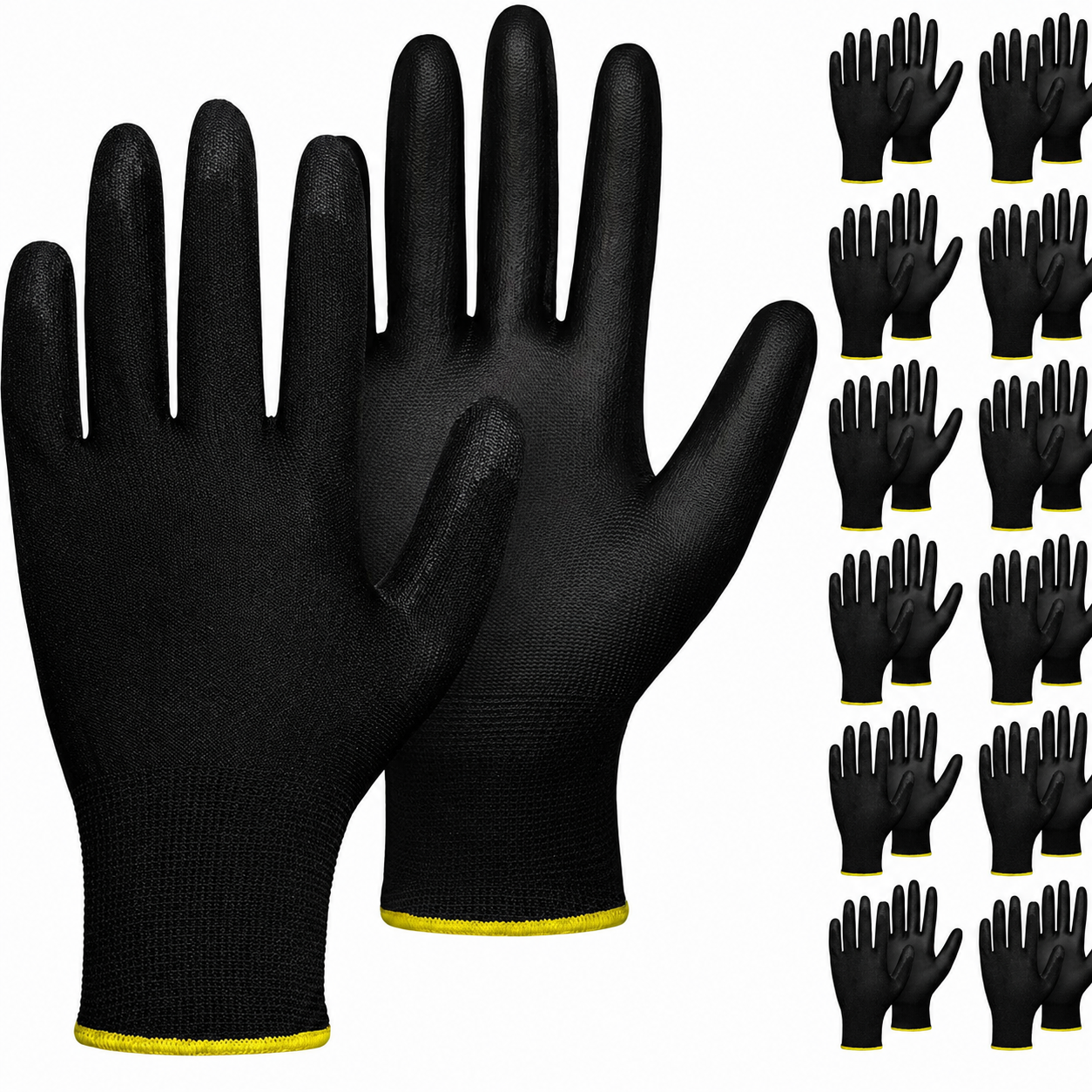 Greenhaus Gardening PU-Coated Safety Work Gloves, 12 Pairs for Warehouse & Gardening