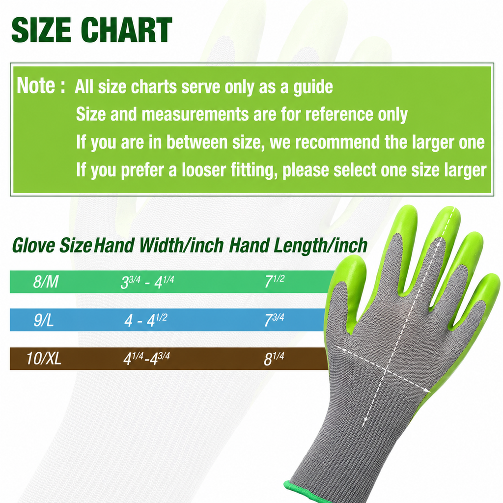 Greenhaus Gardening Coated Gardening and Work Gloves 6-Pack