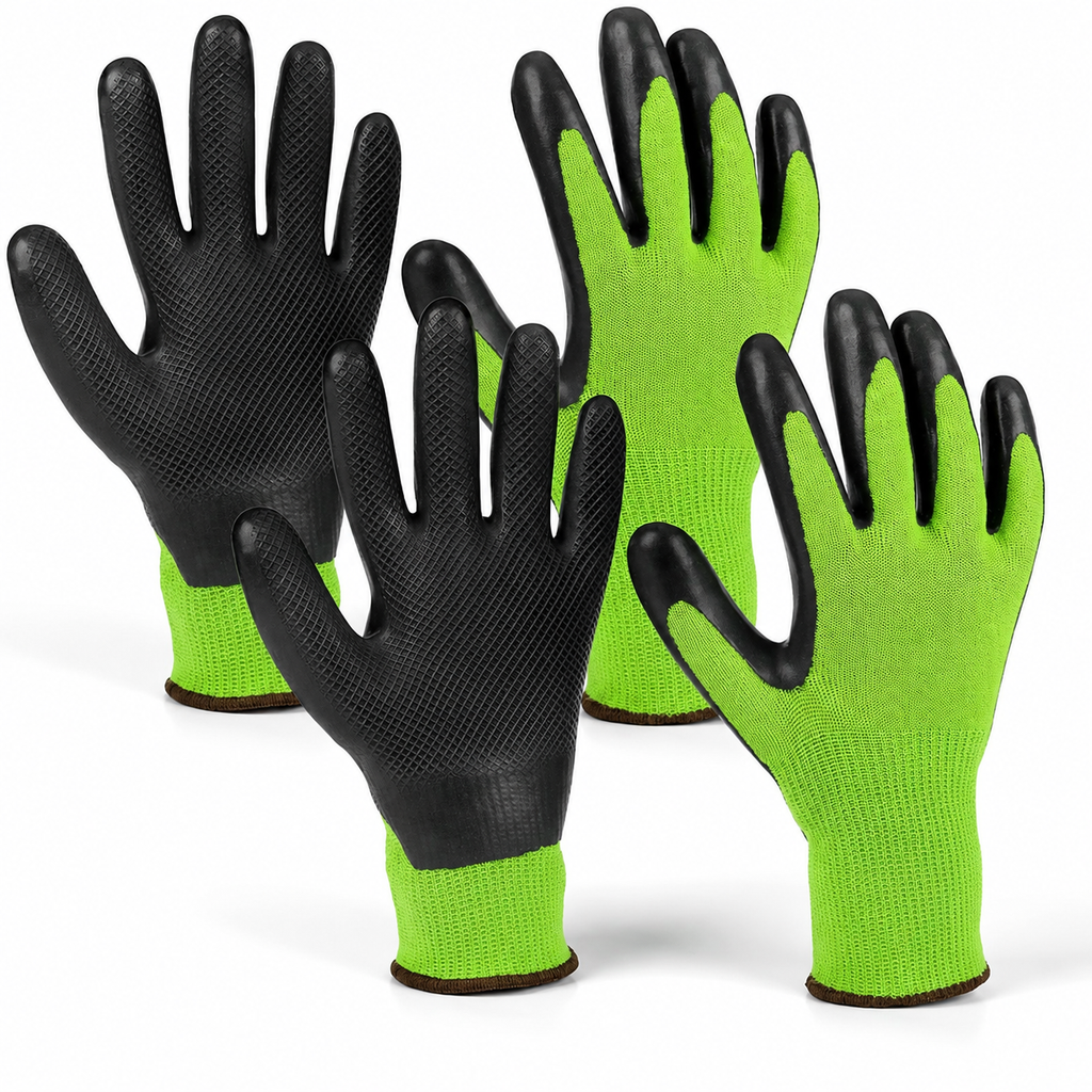 Greenhaus Gardening Coated Gardening and Work Gloves 6-Pack