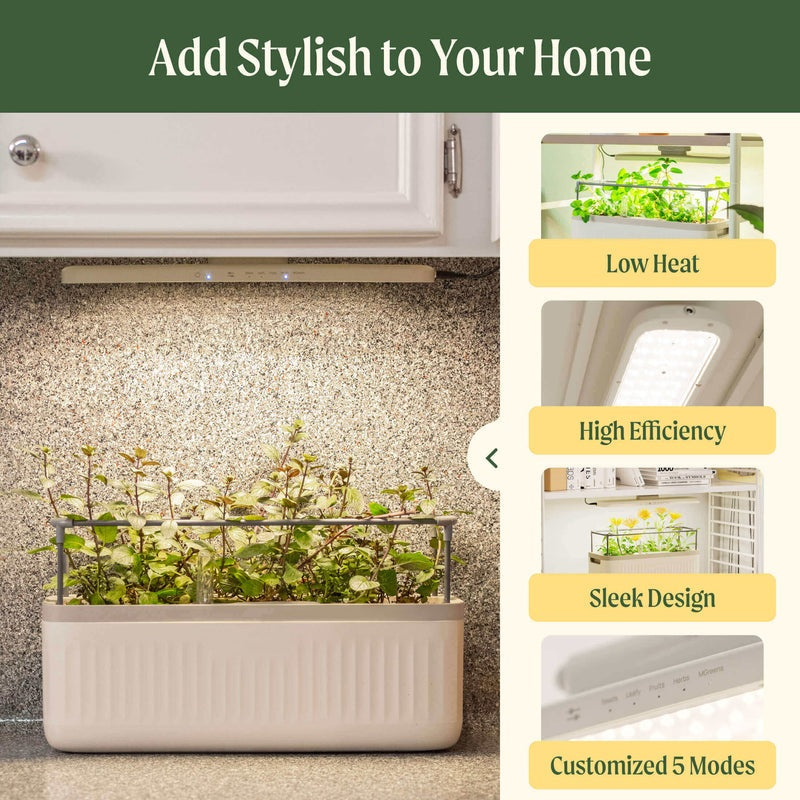 Greenhaus Gardening LED Grow Lamp, Full Spectrum Light for Seedlings & Herbs