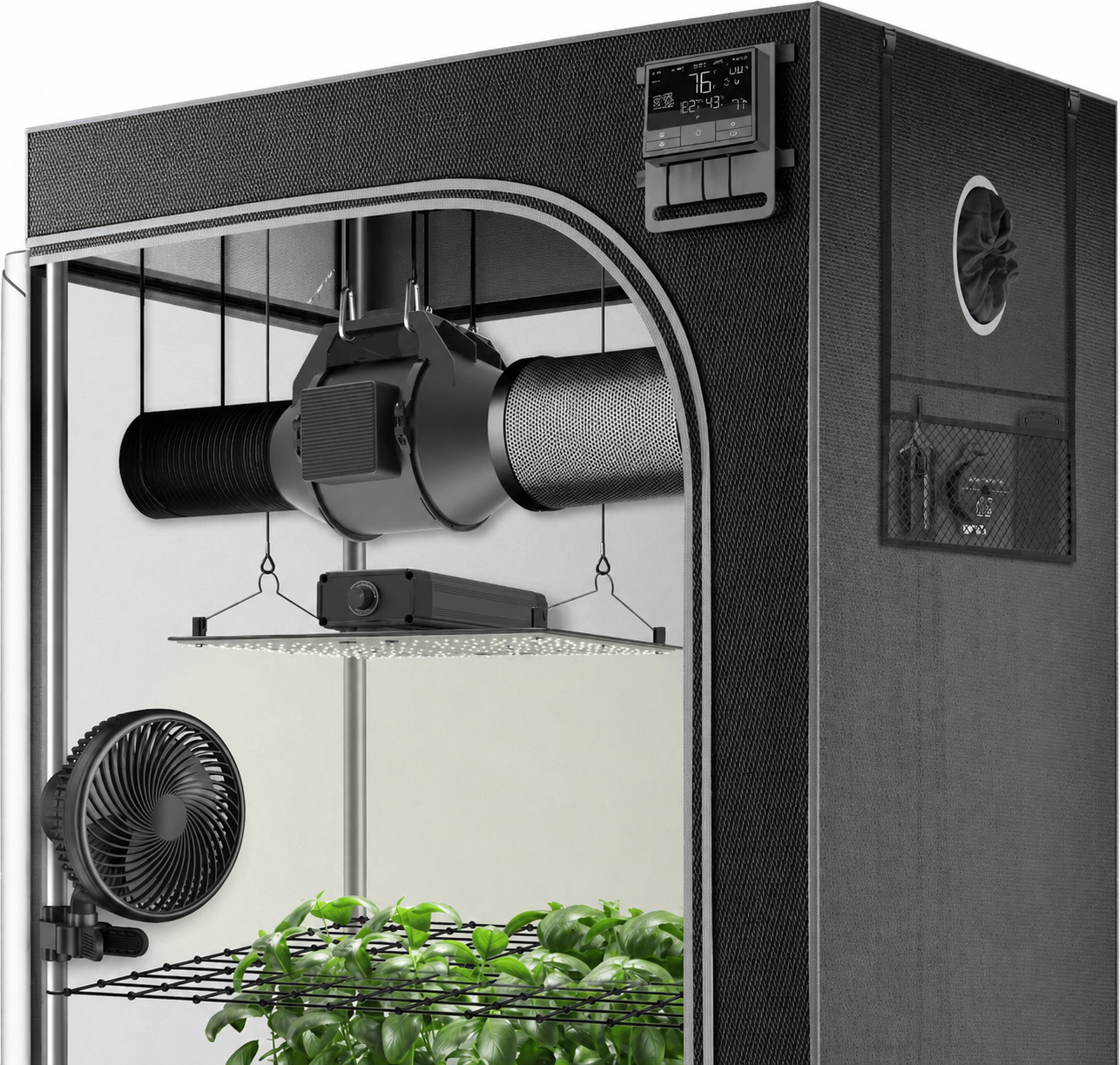 Greenhaus Gardening Complete Grow Tent Setup for Herbs, Flowers & Vegetables